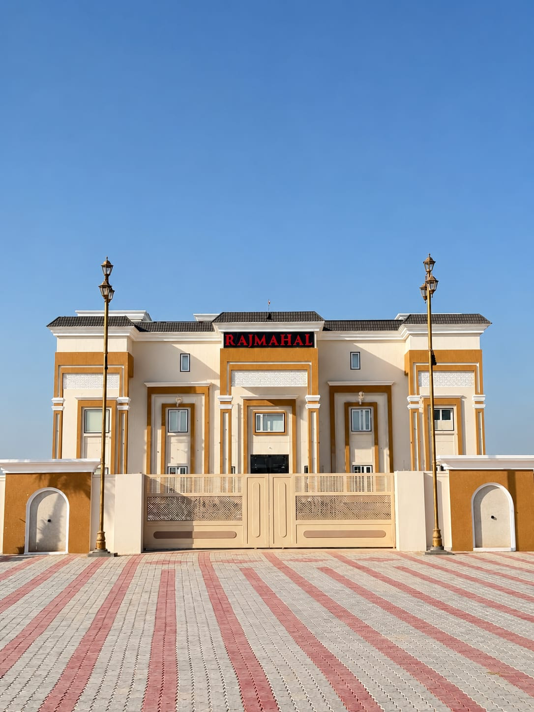 Rajmahal front elevation and main sign